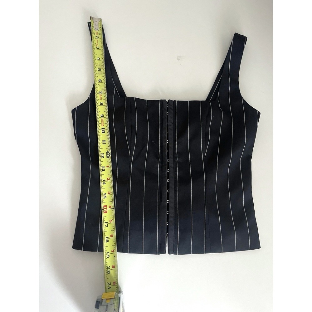 NWT Dissh Sander Navy Stripe Hook & Eye Sleeveless Cropped Bustier Top Sz 6 - Picture 13 of 13